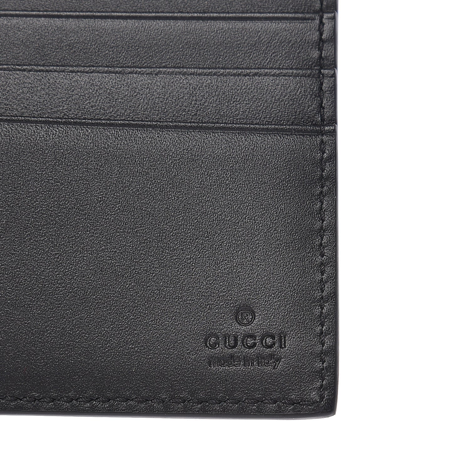 Gucci Calfskin Square G Space Print Bi-Fold Wallet Black 5 of 7