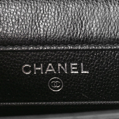 Chanel Grained Calfskin Quilted CC Box Clutch With Chain Black 6 of 9