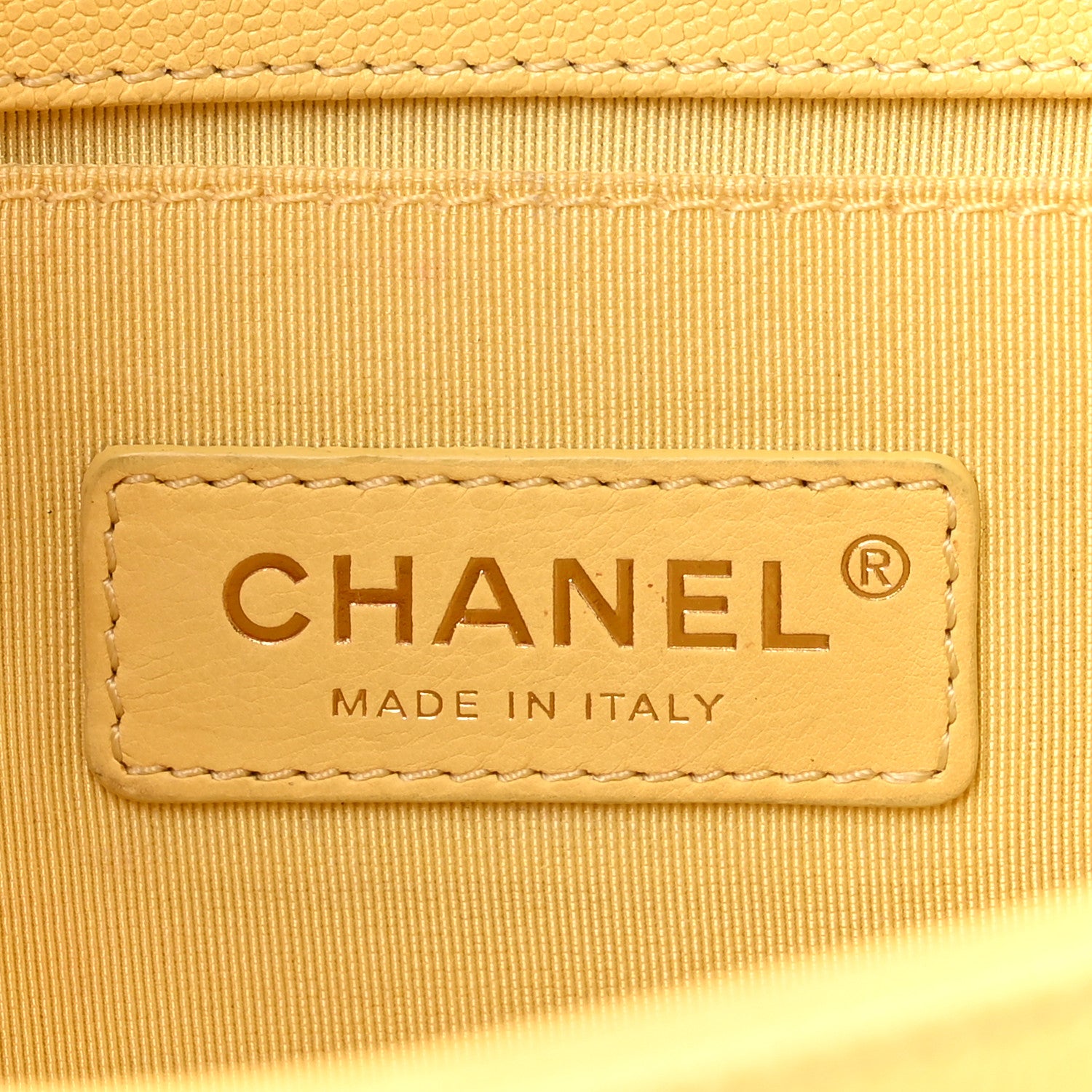 Chanel Caviar Chevron Quilted Medium Boy Flap Yellow 6 of 11