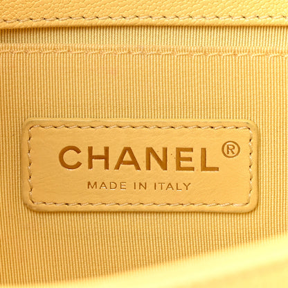 Chanel Caviar Chevron Quilted Medium Boy Flap Yellow 6 of 11