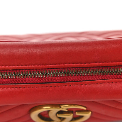 Gucci Calfskin Matelasse Small GG Marmont Chain Shoulder Bag Hibiscus Red 16 of 16