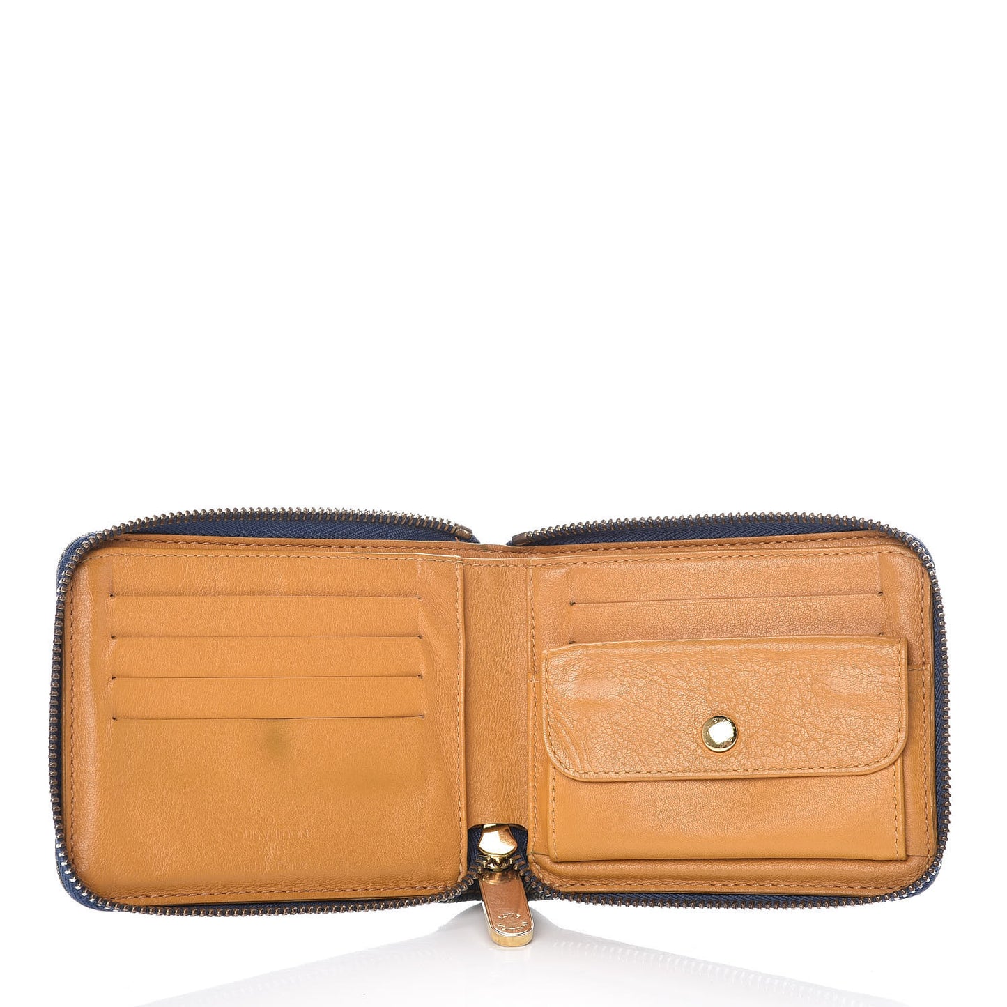 Denim Zip Compact Wallet Blue