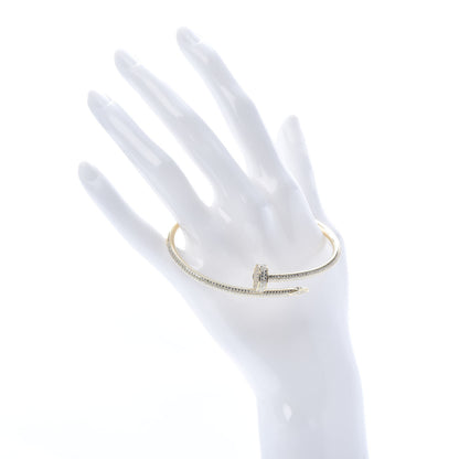 Cartier 18K Yellow Gold Diamond Juste Un Clou Paved Bracelet 19 2 of 7
