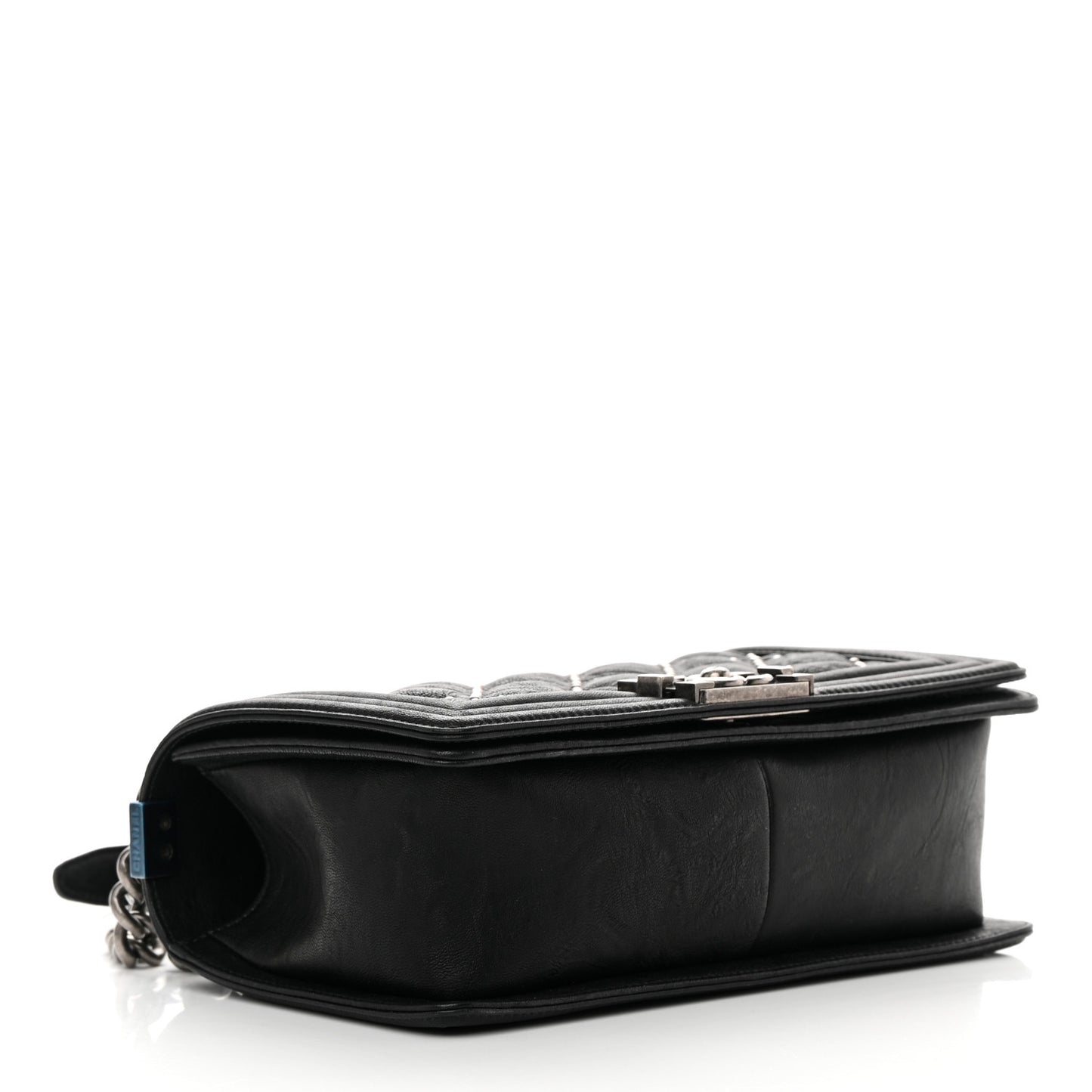 Crumpled Lambskin New Medium Studded Boy Flap Black