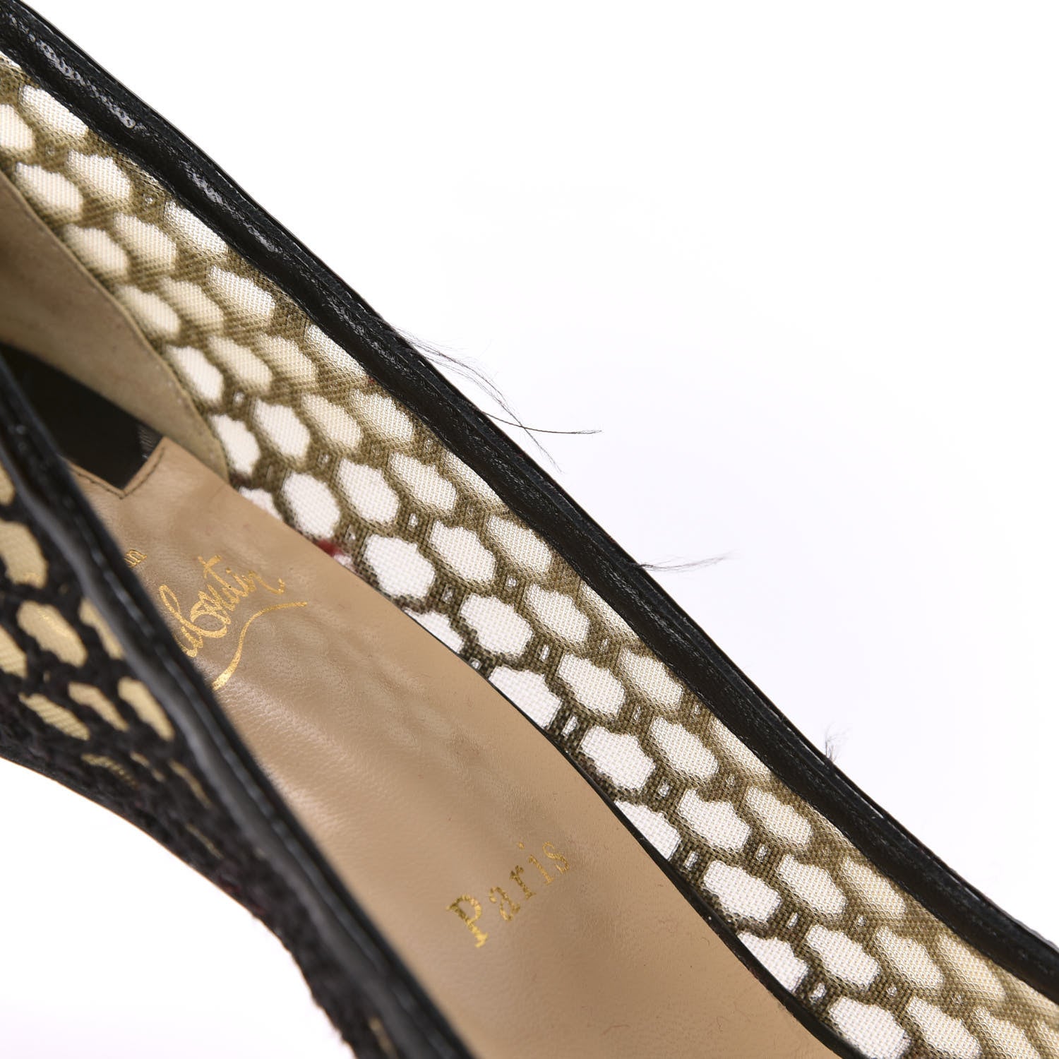 Christian Louboutin Fishnet Patent Guni 55 Spiked Pumps 41 Black 11 of 14
