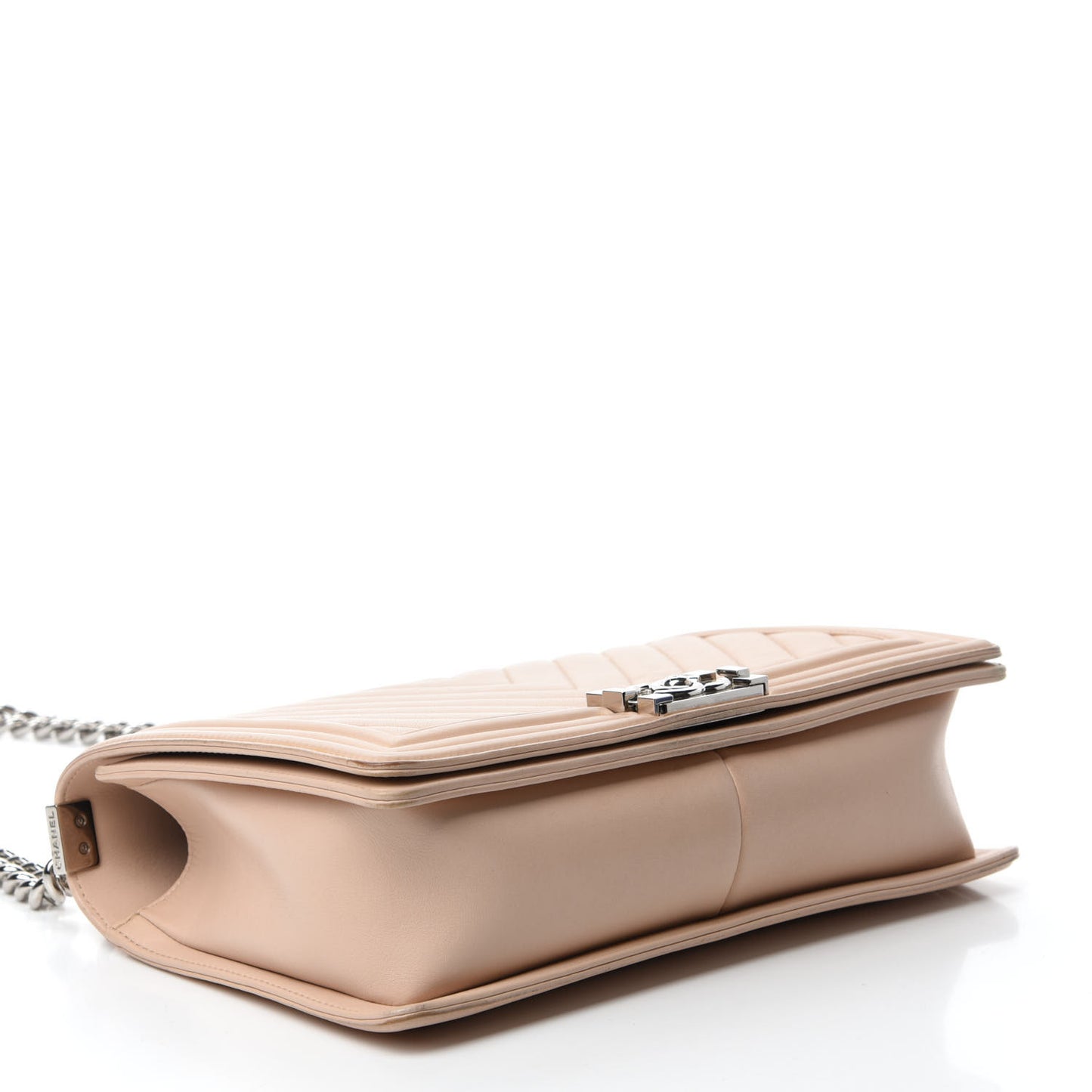 Calfskin Chevron Quilted New Medium Boy Flap Light Pink