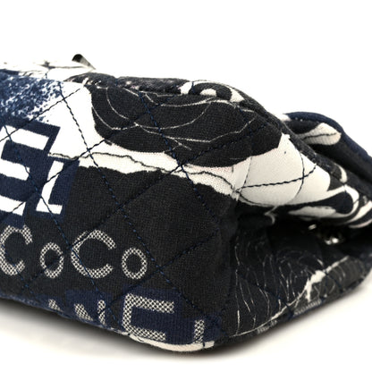 Chanel Jersey Quilted Camellia 2.55 Reissue Mini Flap Black White 10 of 10