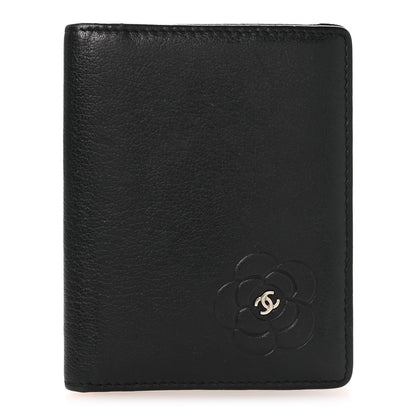 Chanel Goatskin Camellia Card Holder Wallet Black 1 of 8