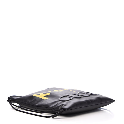 Gucci Calfskin Small GucciGhost Drawstring Backpack Black 3 of 11