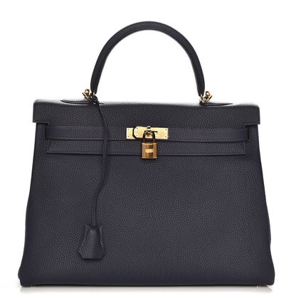 Hermes Togo Kelly Retourne 35 Bleu Nuit 1 of 34