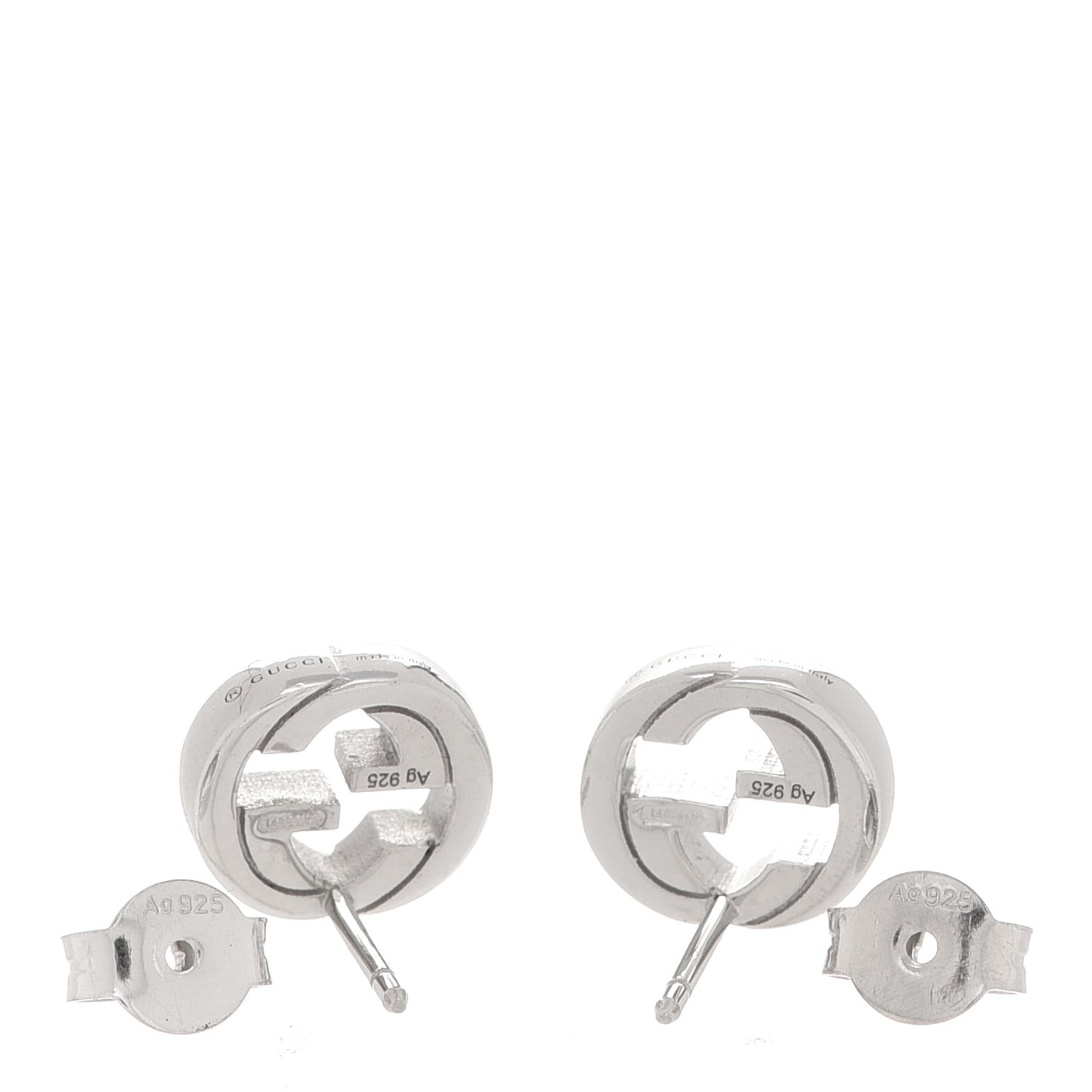 Sterling Silver Interlocking GG Stud Earrings