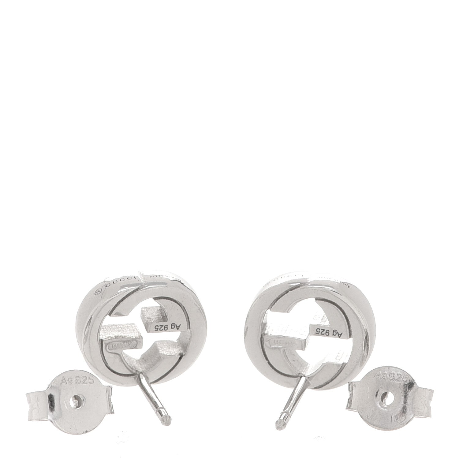 Gucci Sterling Silver Interlocking GG Stud Earrings 3 of 6