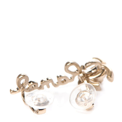 Chanel Metal Logo CC Turnlock Clip On Earrings Gold 3 of 5