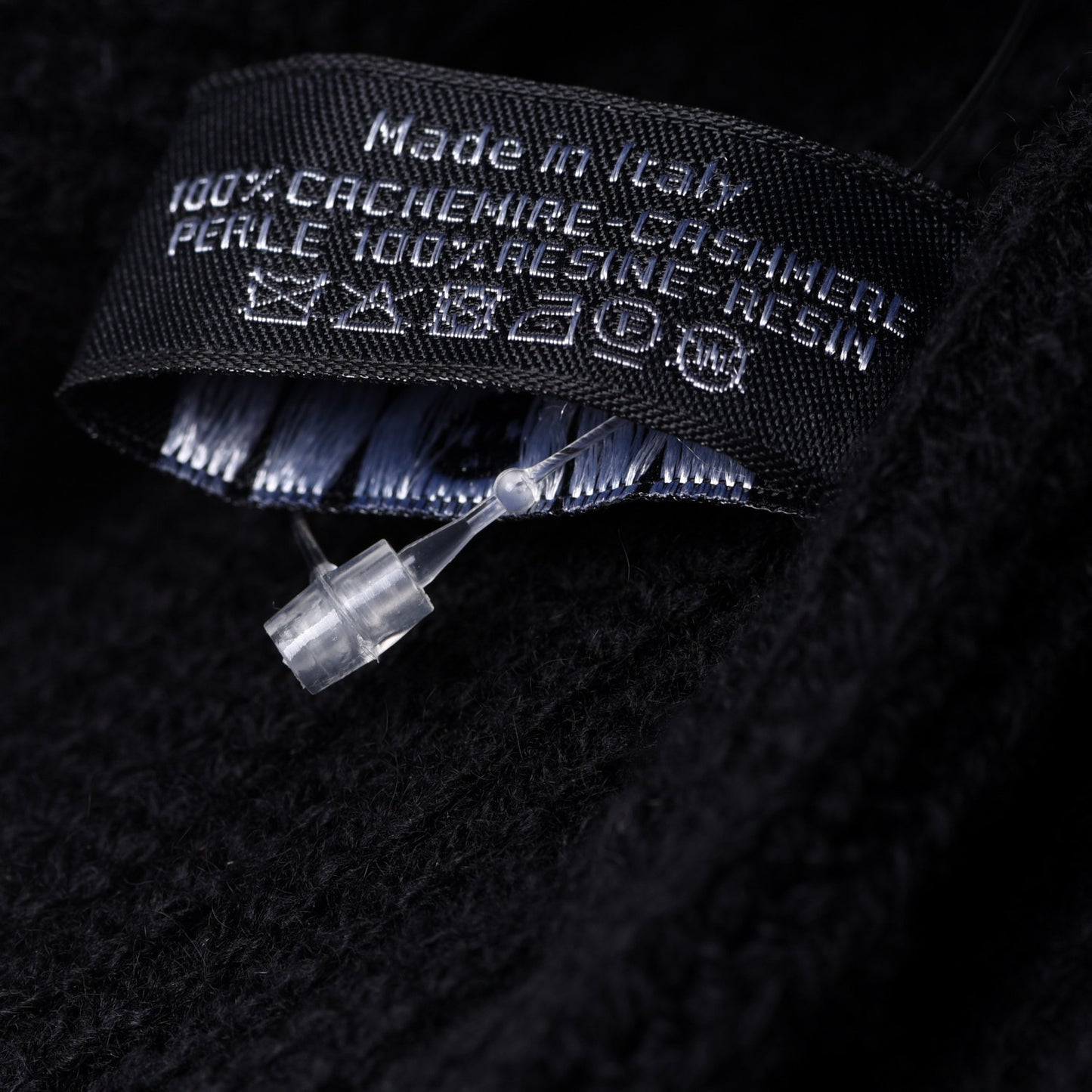 Cashmere Logo Beanie Hat Black White