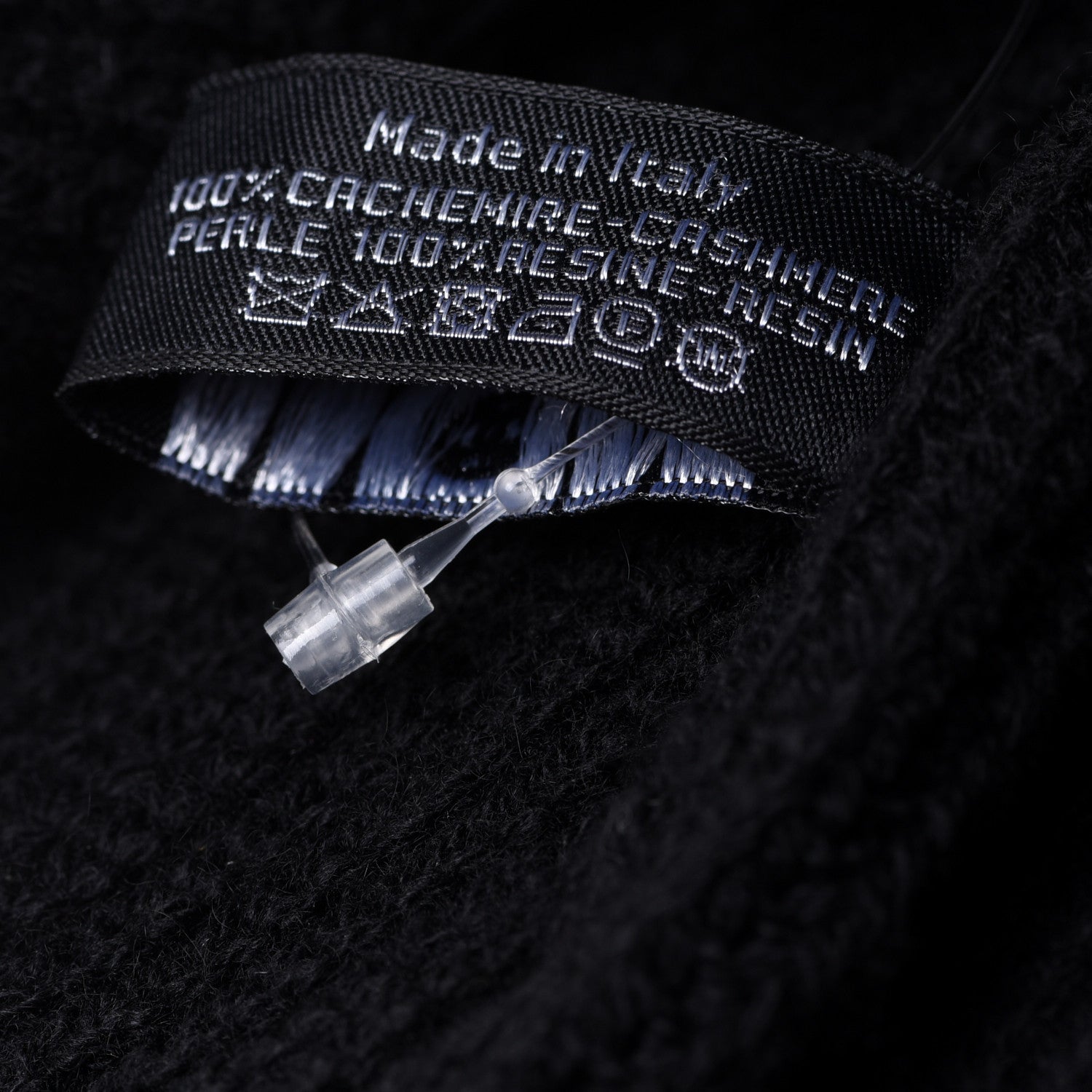 Chanel Cashmere Logo Beanie Hat Black White 7 of 9