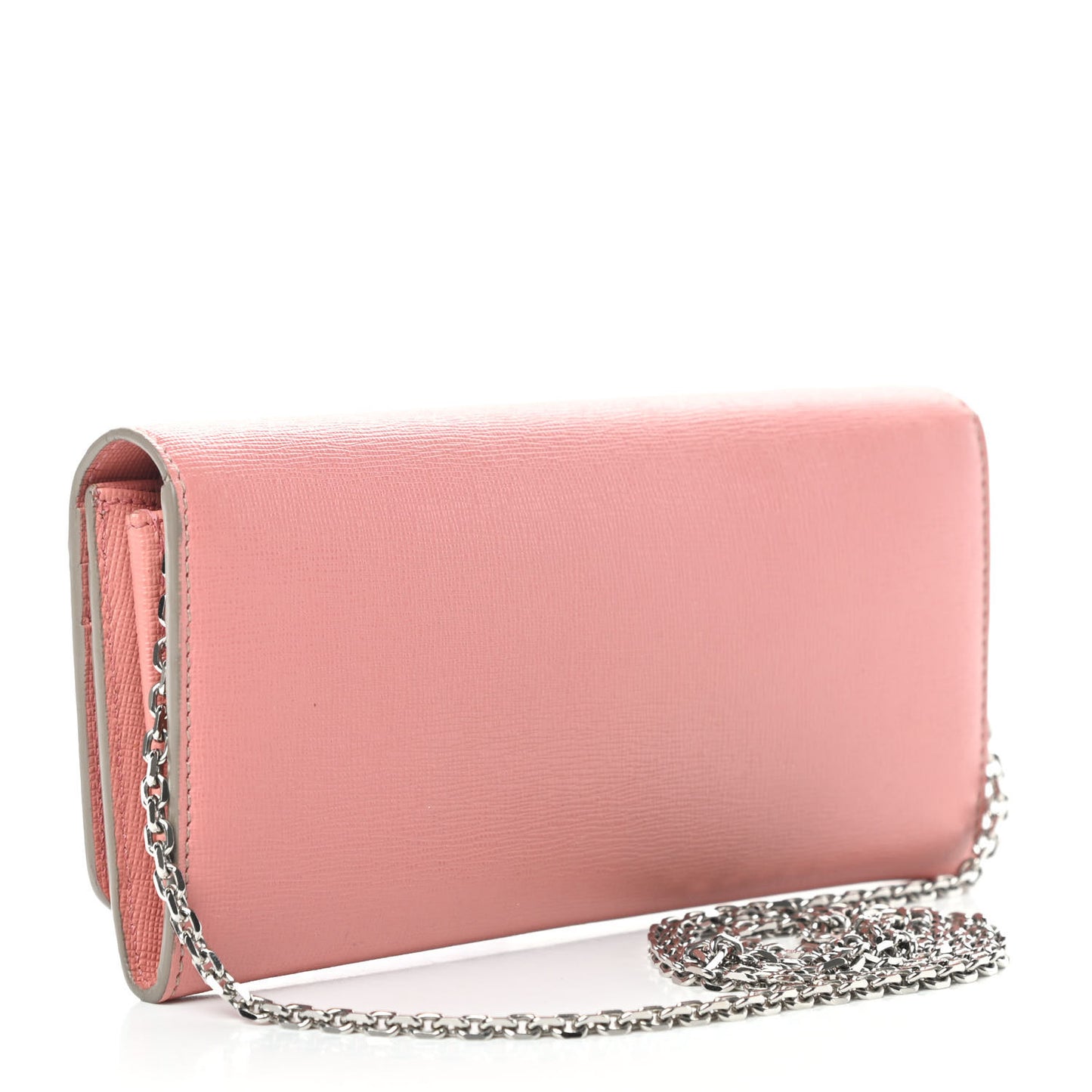 Vitello Elite Crystal Eye Monster Continental Wallet on Chain Grigio Polvere Ribes Multicolor