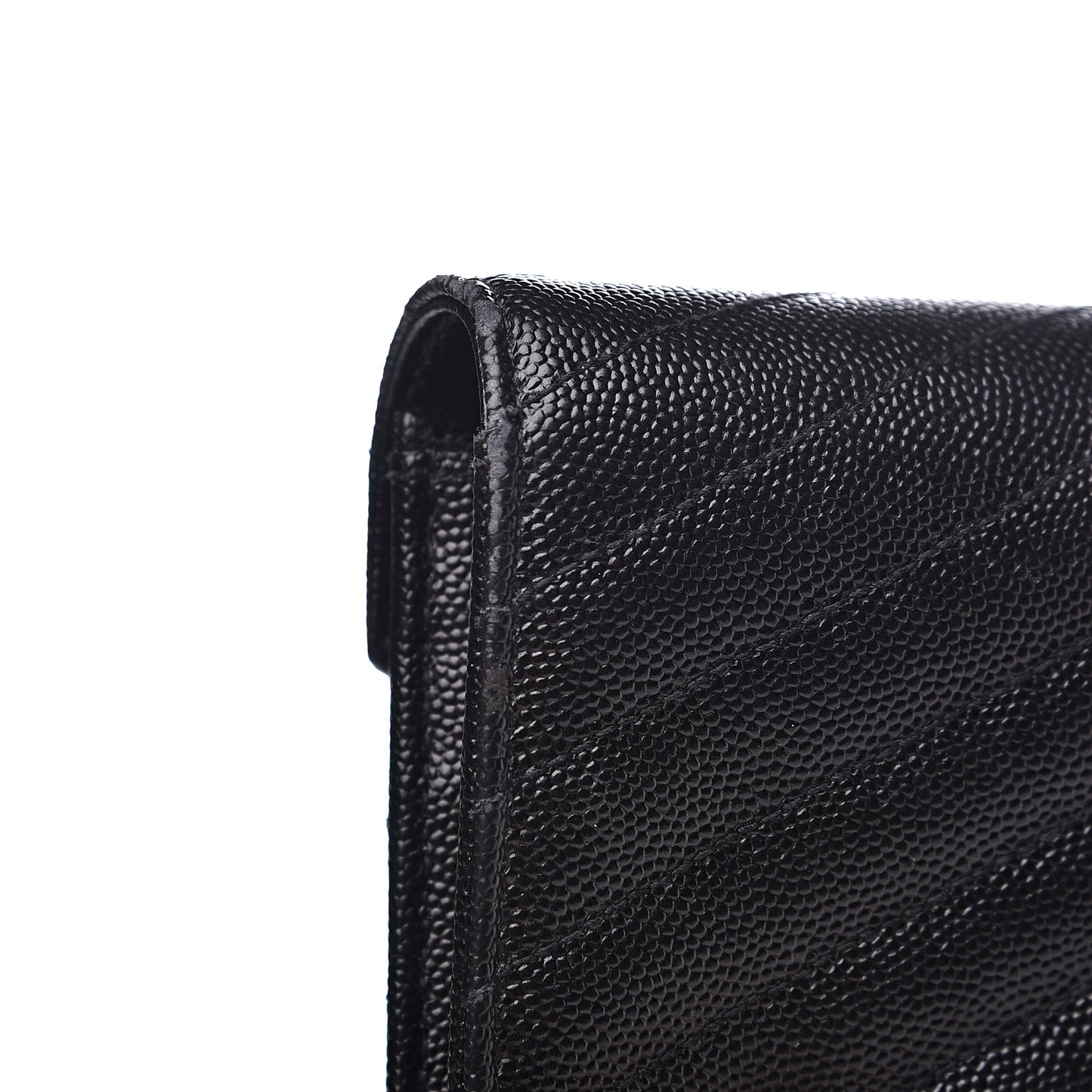 Grain De Poudre Matelasse Chevron Monogram Flap Wallet Black