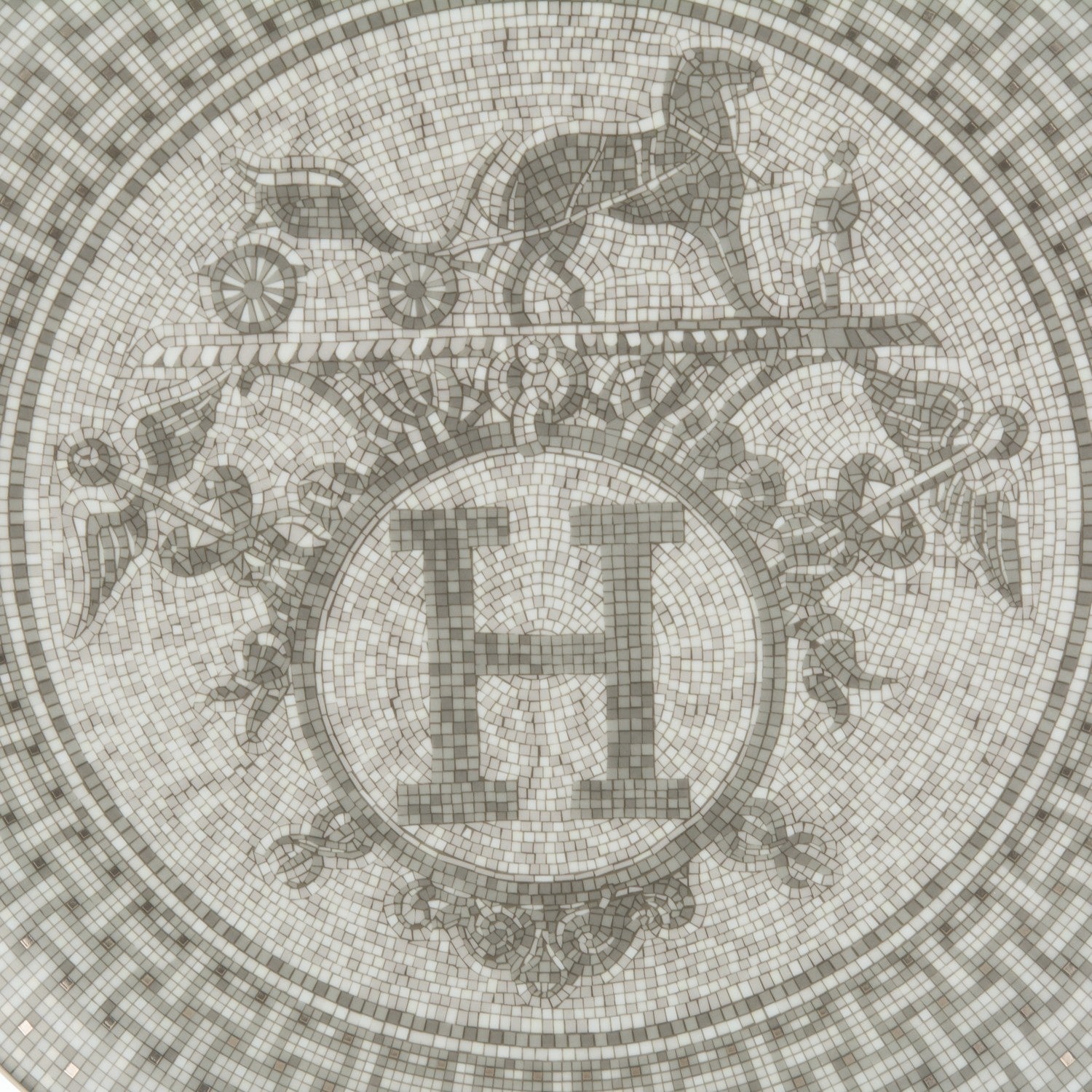 Hermes Porcelain Mosaique au 24 Platine Tart Platter 3 of 7
