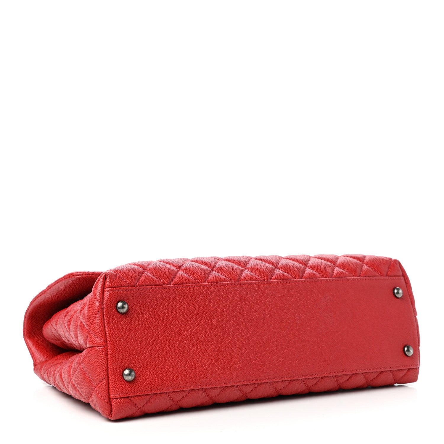 Chanel Caviar Quilted Medium Coco Handle Flap Red 4 of 10