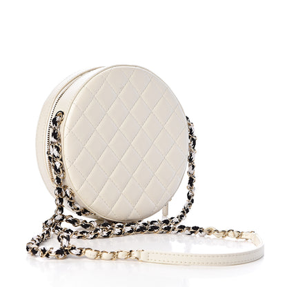 Chanel Lambskin Coco Lifesaver Round Bag Black White 3 of 11