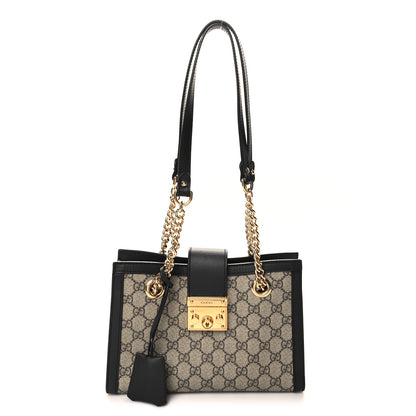 Gucci GG Supreme Monogram Small Padlock Tote Black 1 of 10