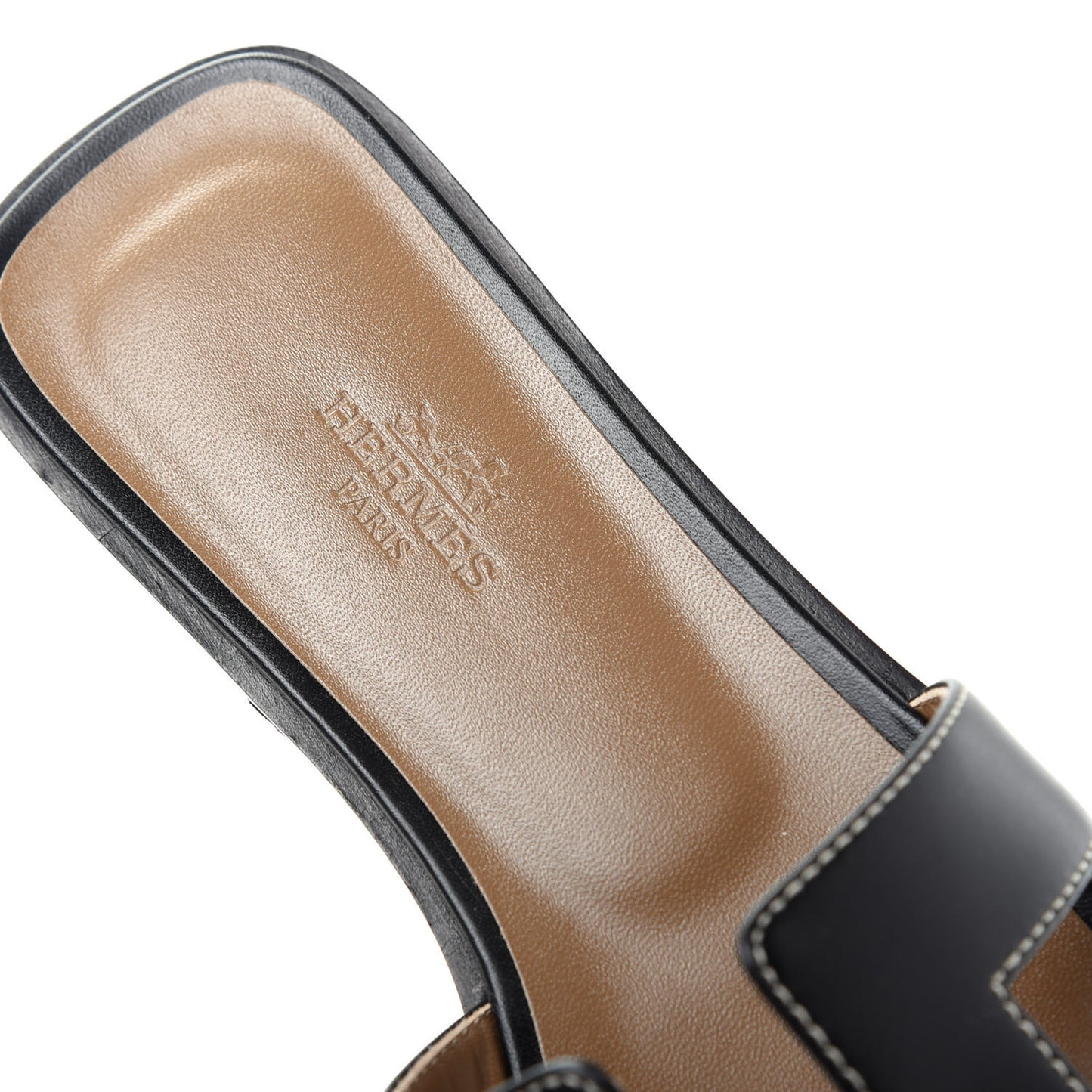 Box Calfskin Oran Sandals 37 Black