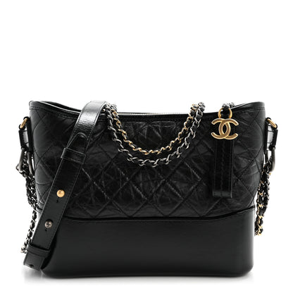 Chanel Aged Calfskin Quilted New Medium Gabrielle Hobo Black 1 of 11