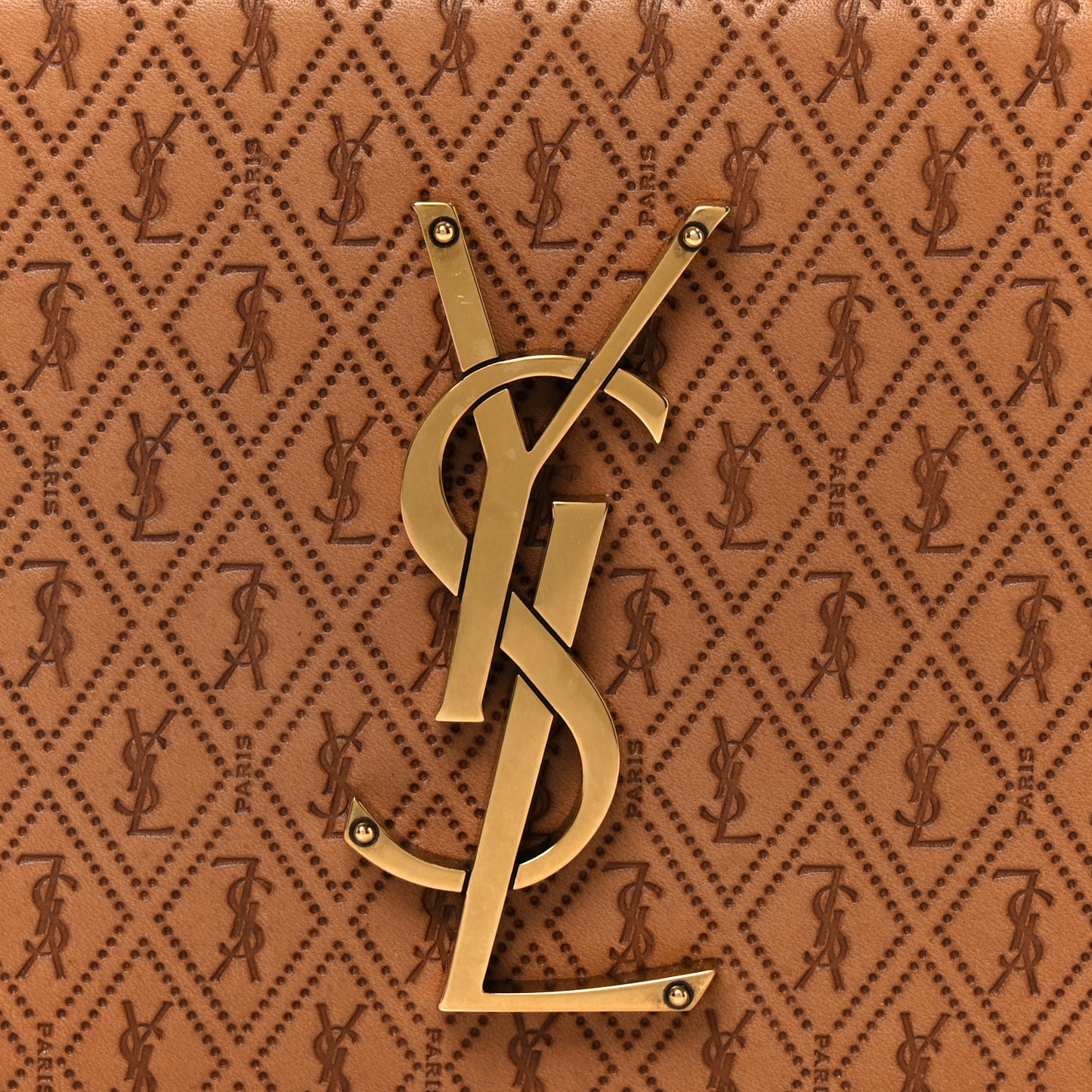Calfskin Monogram Take Away Box Dusty Vintage Brown Gold