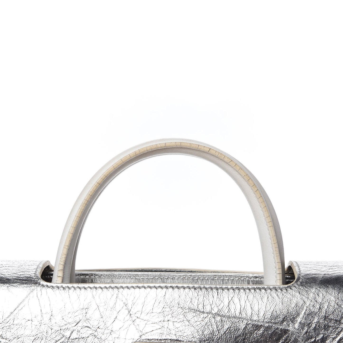 Metallic Calfskin Medium Diorever Flap Silver