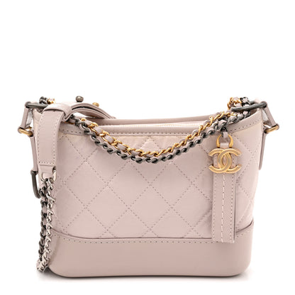 Chanel Aged Calfskin Quilted Small Gabrielle Hobo Beige 1 of 11