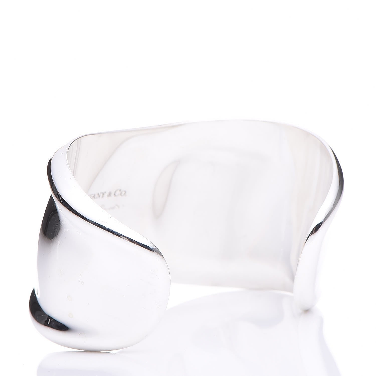 Tiffany Sterling Silver Medium Elsa Peretti Right Wrist Bone Cuff Bracelet 7 of 8