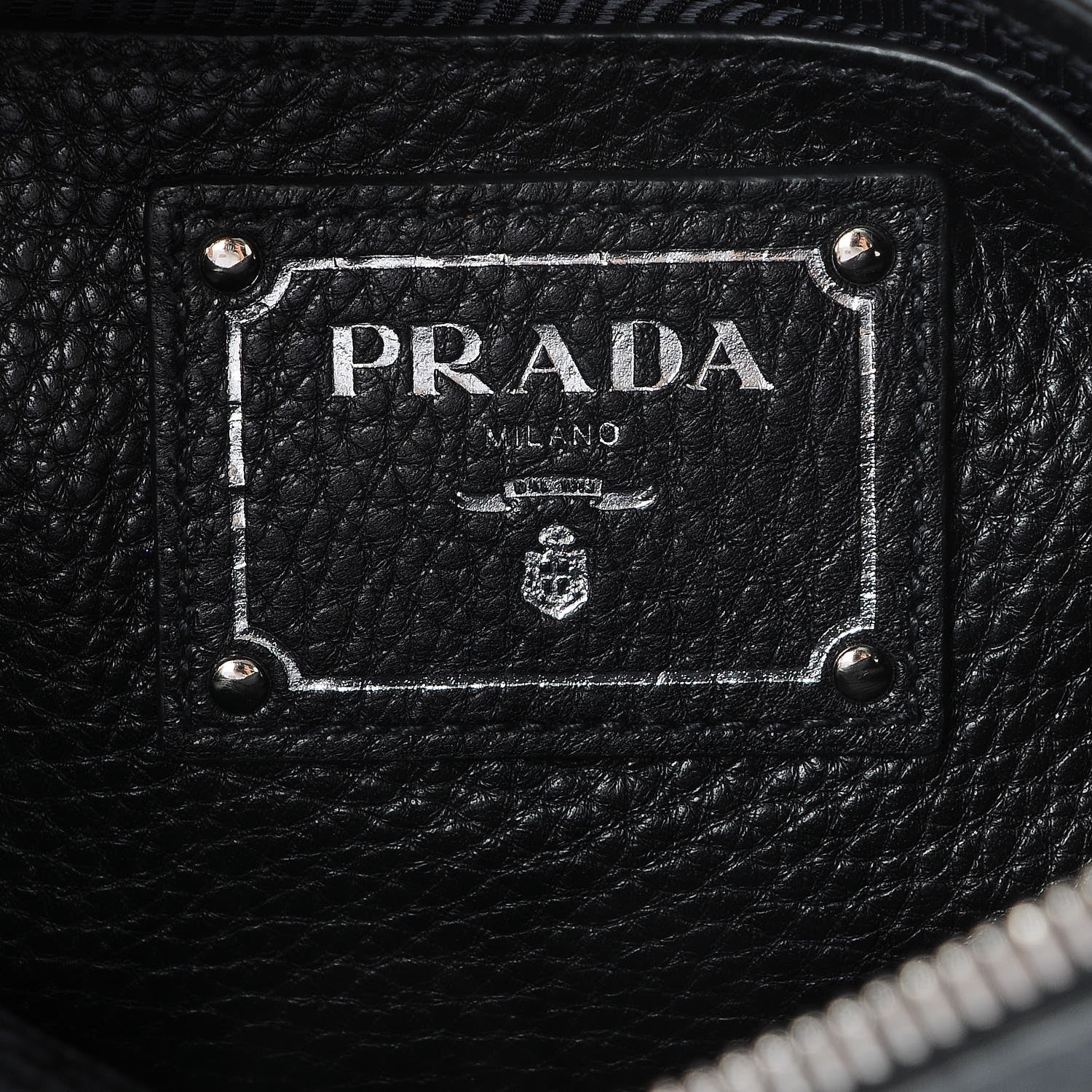 Prada Vitello Phenix Shoulder Bag Black 6 of 9