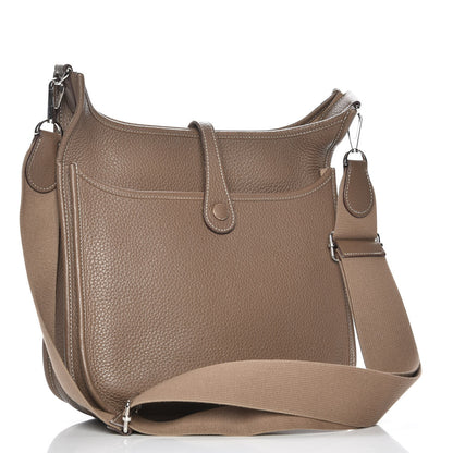 Hermes Taurillon Clemence Evelyne III PM Etoupe 3 of 10