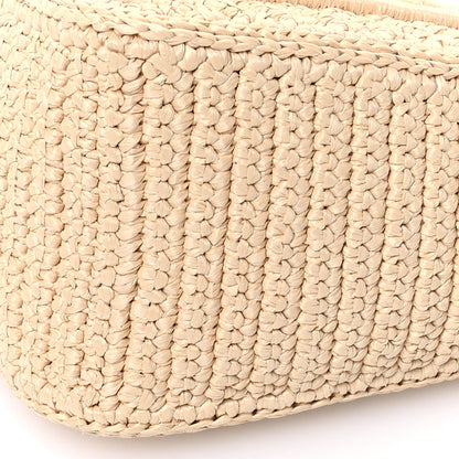 Prada Yarn Raffia Effect Crochet Triangle Shoulder Bag Naturale 12 of 12