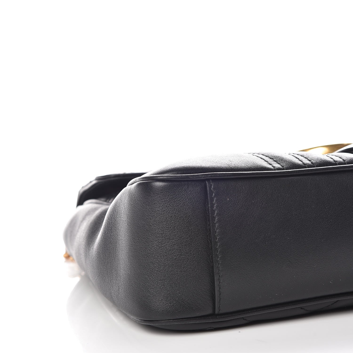Gucci Calfskin Matelasse Medium GG Marmont Shoulder Bag Black 5 of 16
