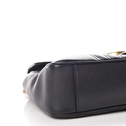 Gucci Calfskin Matelasse Medium GG Marmont Shoulder Bag Black 5 of 16
