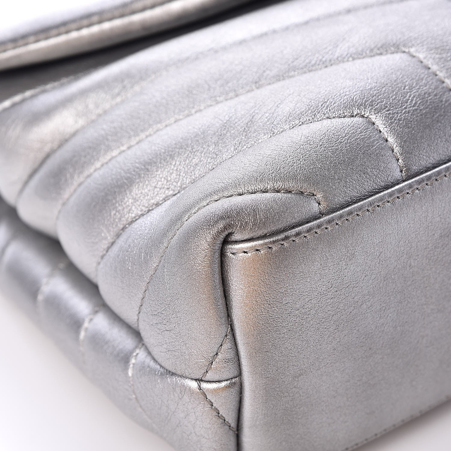 Saint Laurent Calfskin Y Quilted Monogram Small Loulou Chain Satchel Silver 9 of 15