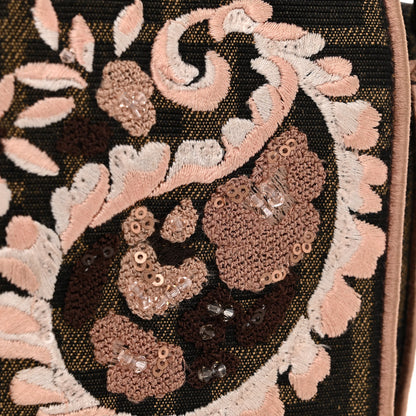 Fendi Fabric Jacquard FF 1974 Paisley Embroidered Baguette Tobacco Moro Rosa Quarzo Multicolor 10 of 10
