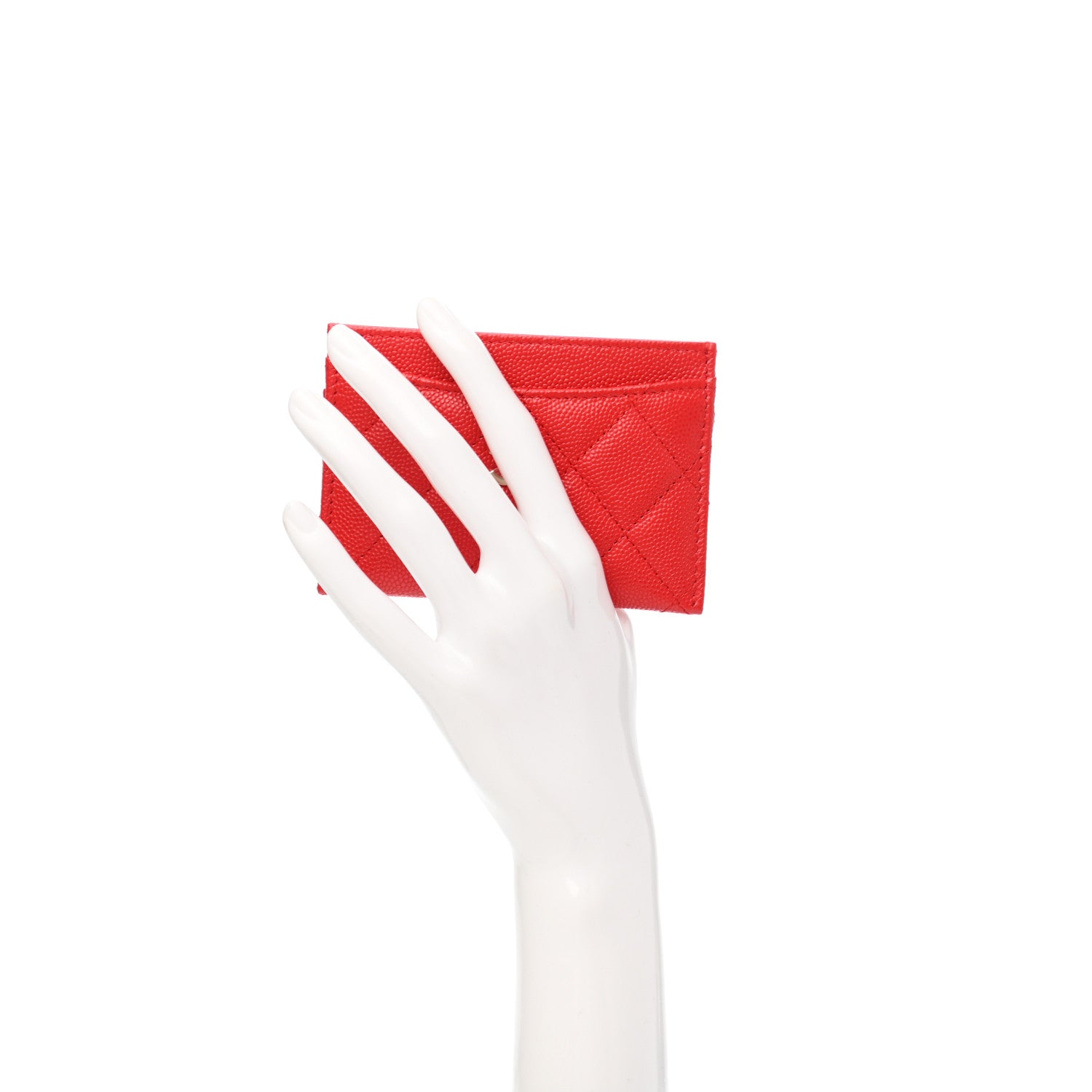 Chanel Caviar Quilted Card Holder Red 2 of 9