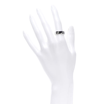 Cartier 18K White Gold 3 Diamond 5.5mm LOVE Ring 51 5.75 2 of 8
