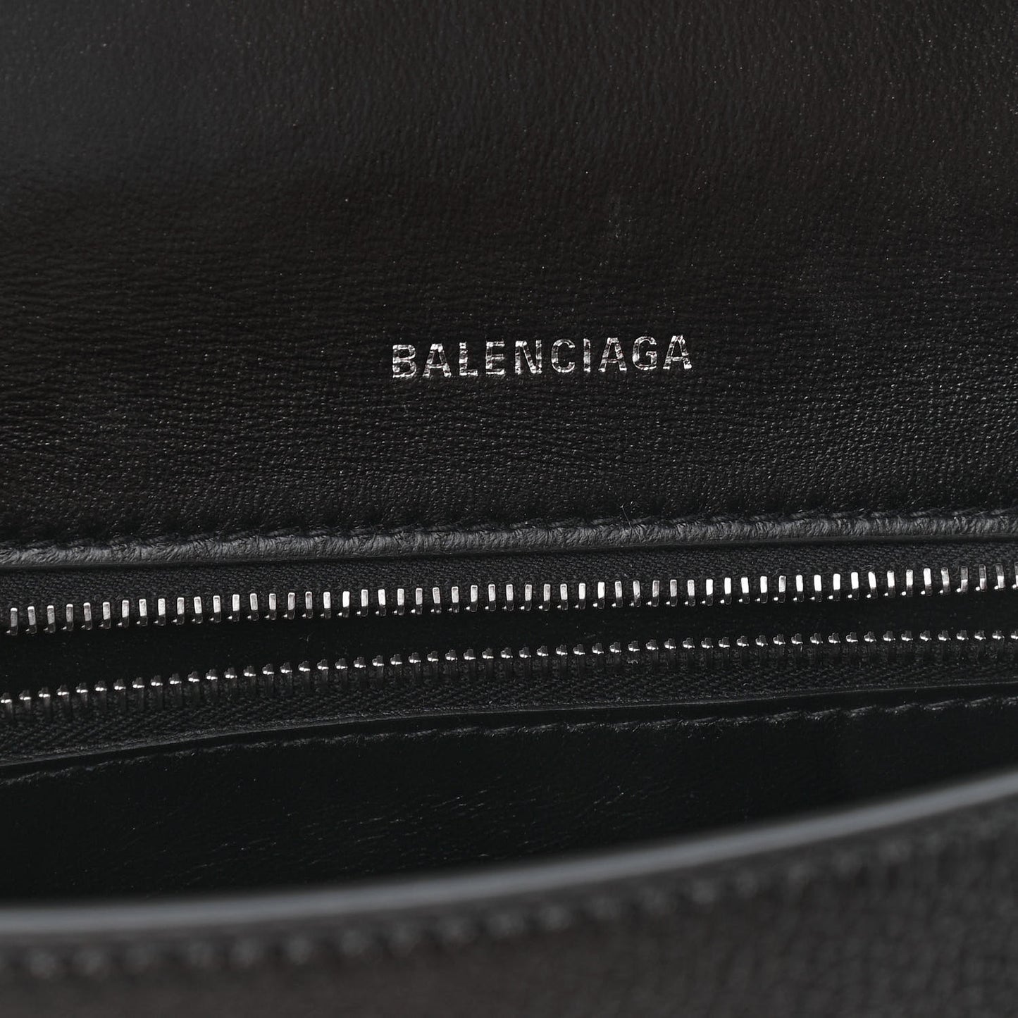 Grained Calfskin Small Hourglass Top Handle Bag Black