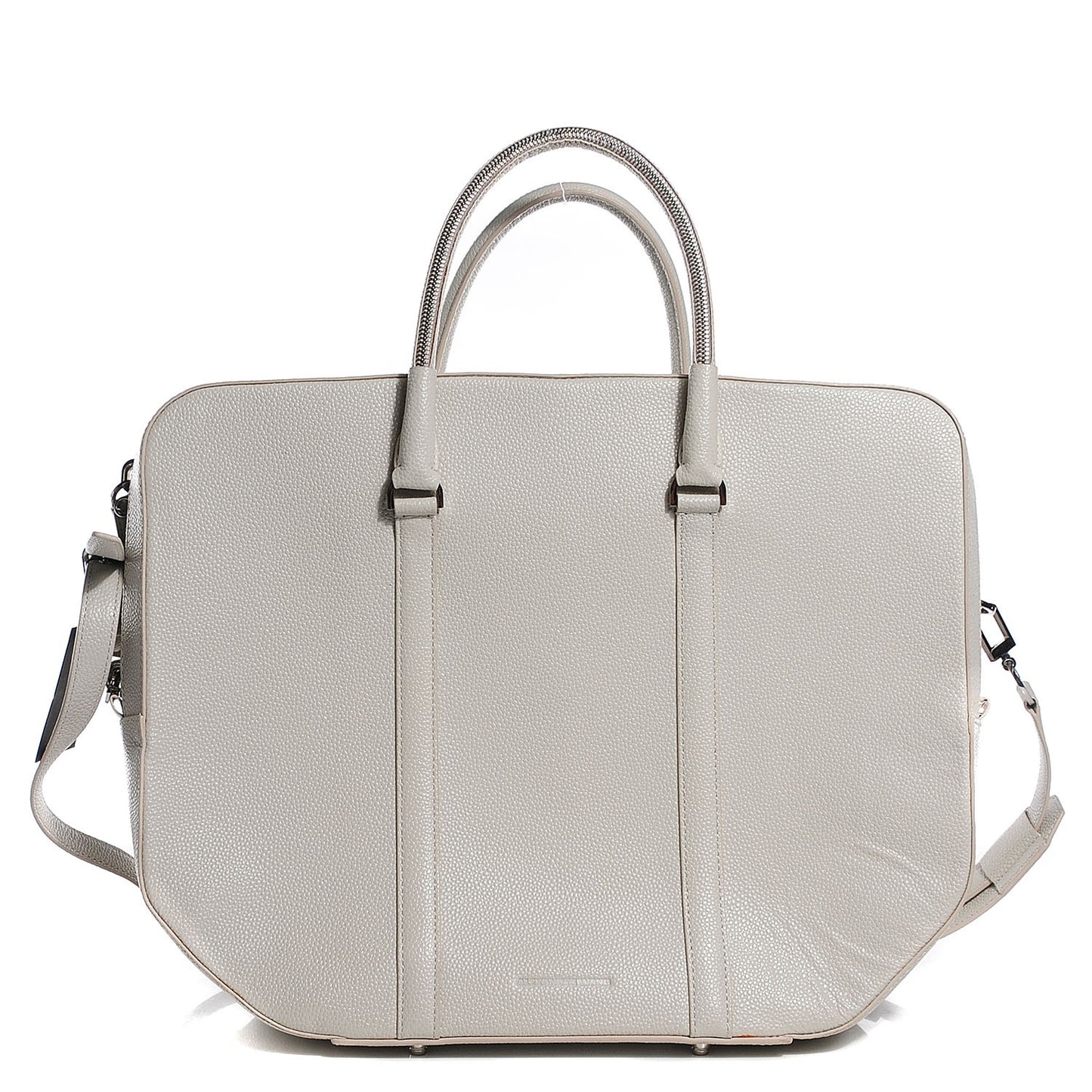 Textured Calfskin Dimanche Satchel Light Heather Grey