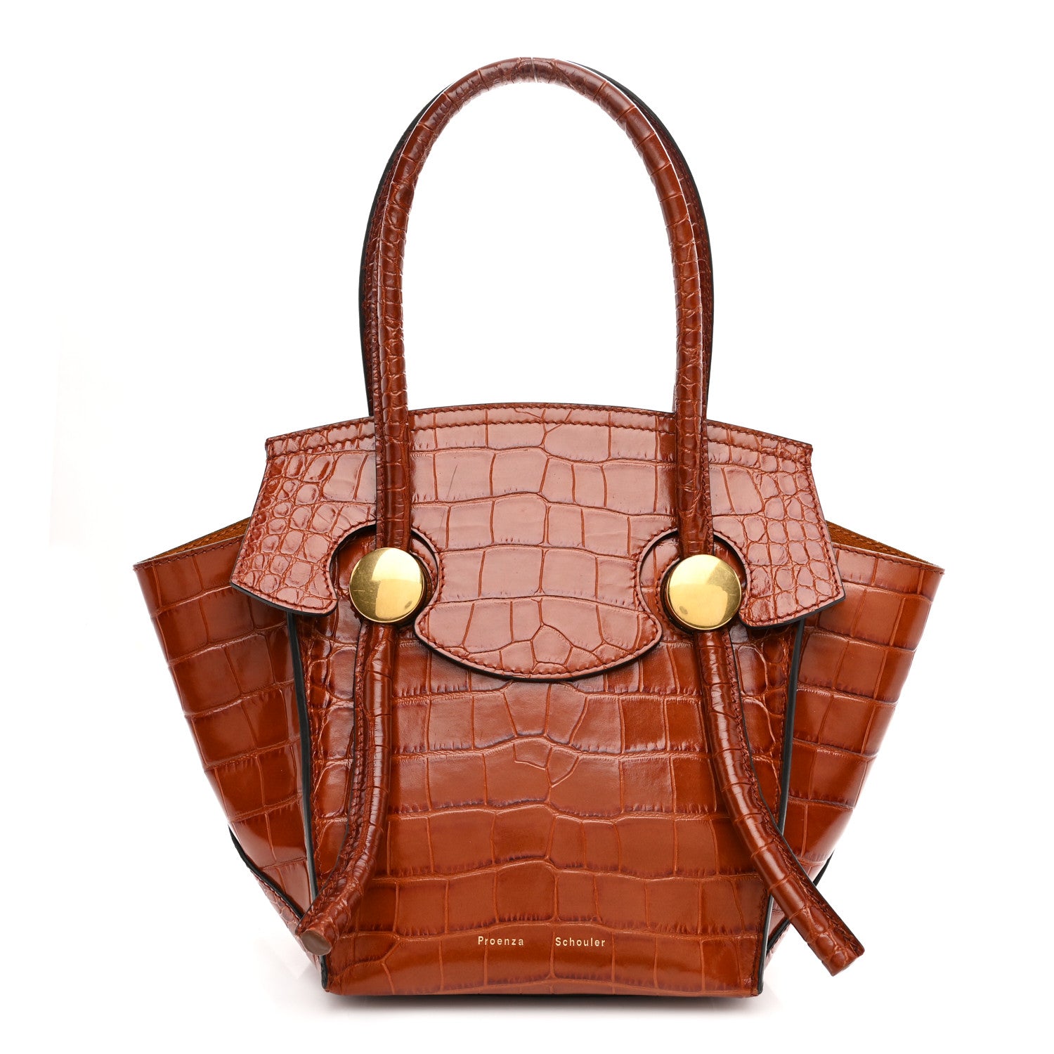 Proenza Schouler Calfskin Crocodile Embossed Small Pipe Bag