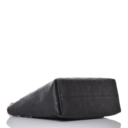 MCM Calfskin Ottomar Monogram Medium Klara Shopper Tote Black 4 of 8