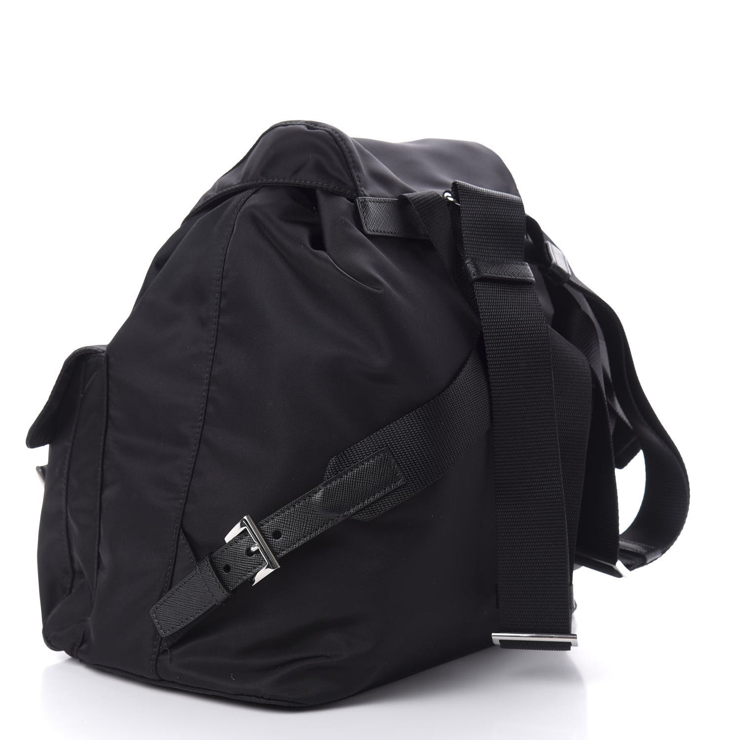 Re-Nylon Saffiano Medium Backpack Black