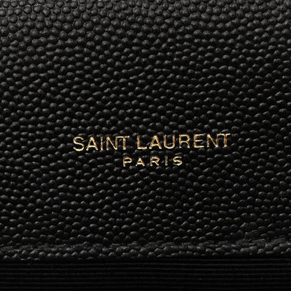 Saint Laurent Grain De Poudre Textured Mixed Matelasse Triquilt Small Monogram Satchel Black 6 of 10