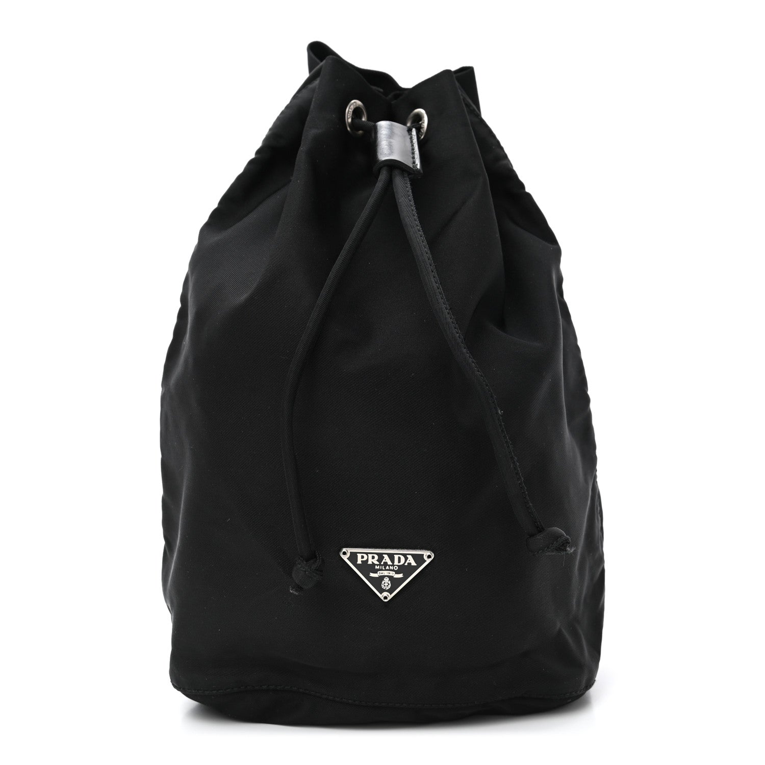 Prada Saffiano Tessuto Nylon Vela Bucket Wristlet Black 1 of 7