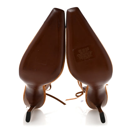 Saint Laurent Suede Blade 105 Slingback Pumps 36.5 Brown 6 of 10