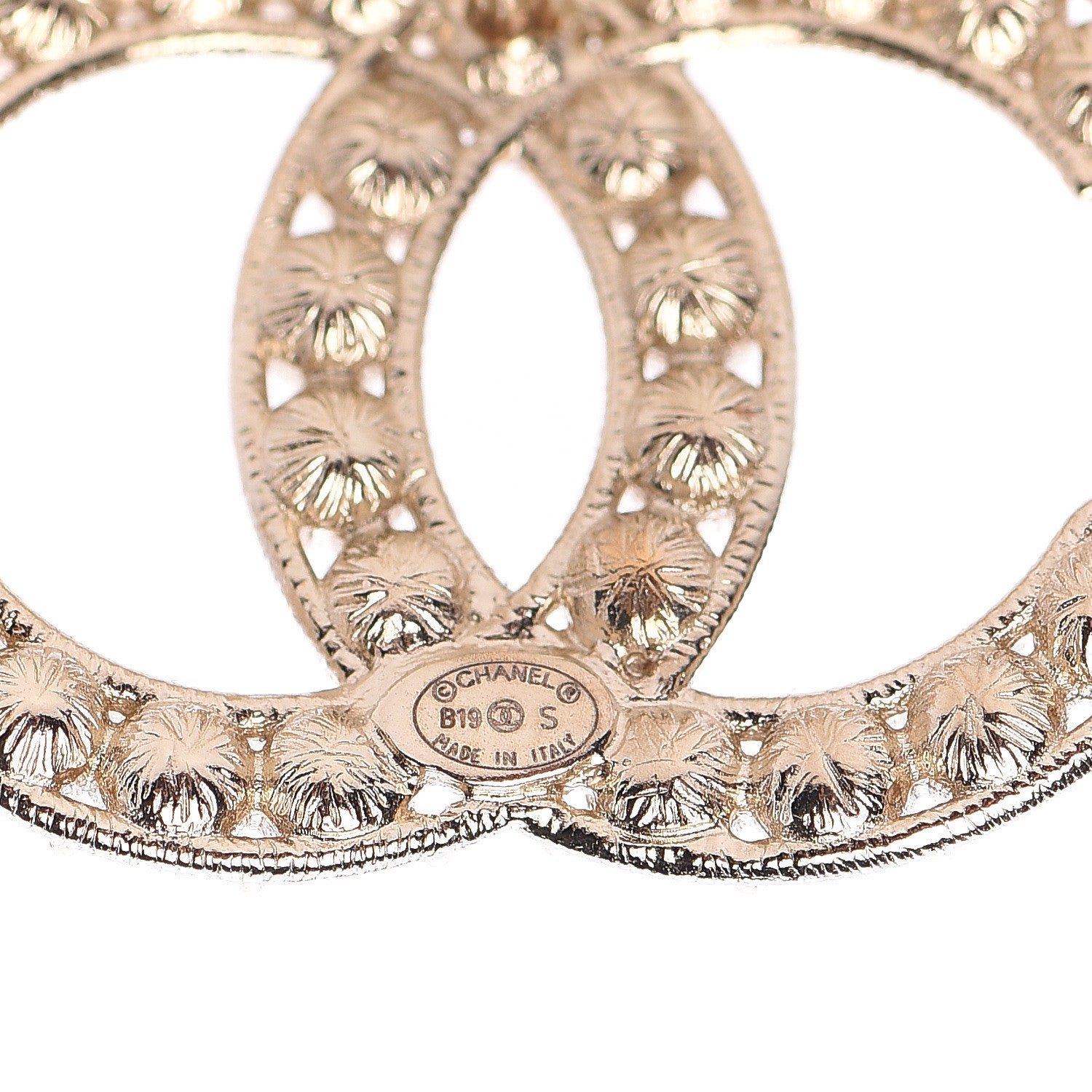 Chanel Crystal CC Earrings Gold 4 of 5