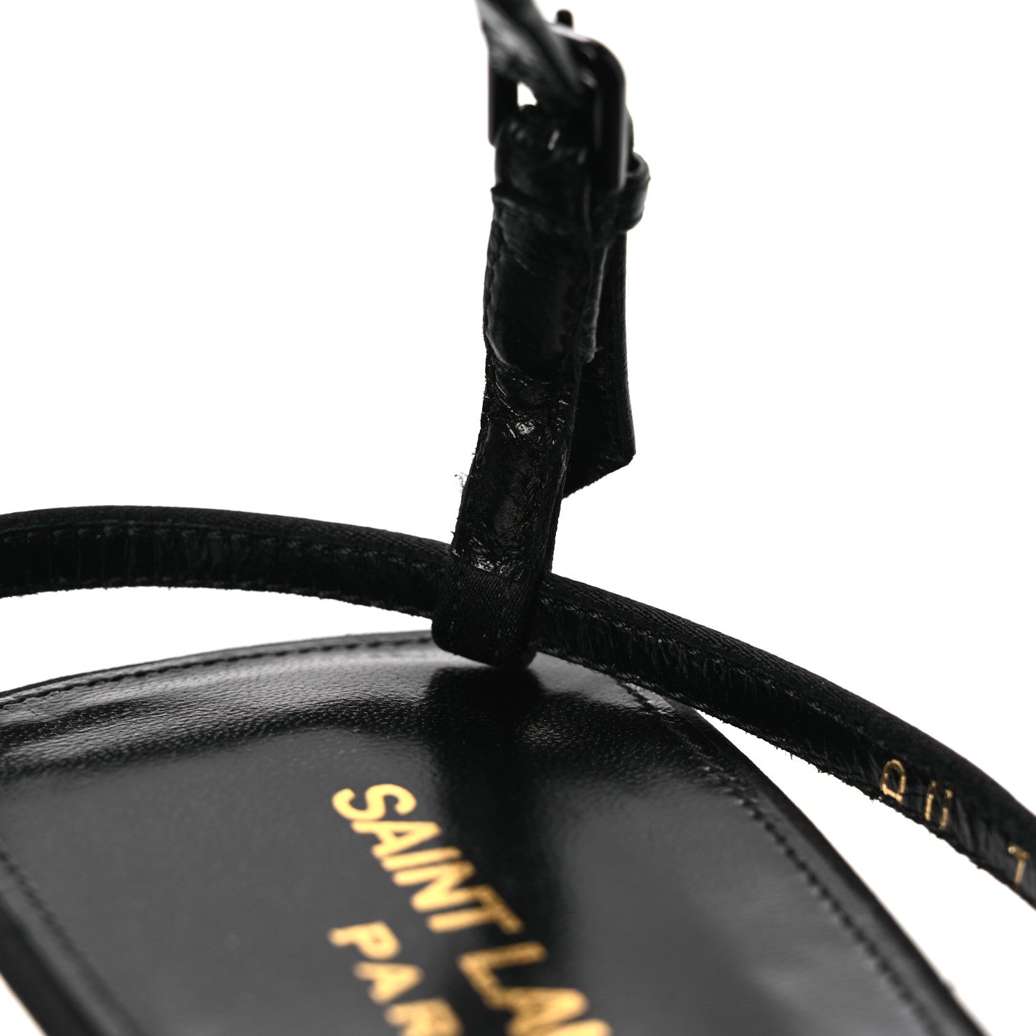Saint Laurent Crepe Satin Clara 55 Ankle Strap Sandals 41 Black 11 of 13